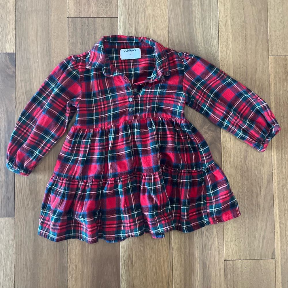 Old Navy Red and Green Plaid Shirt